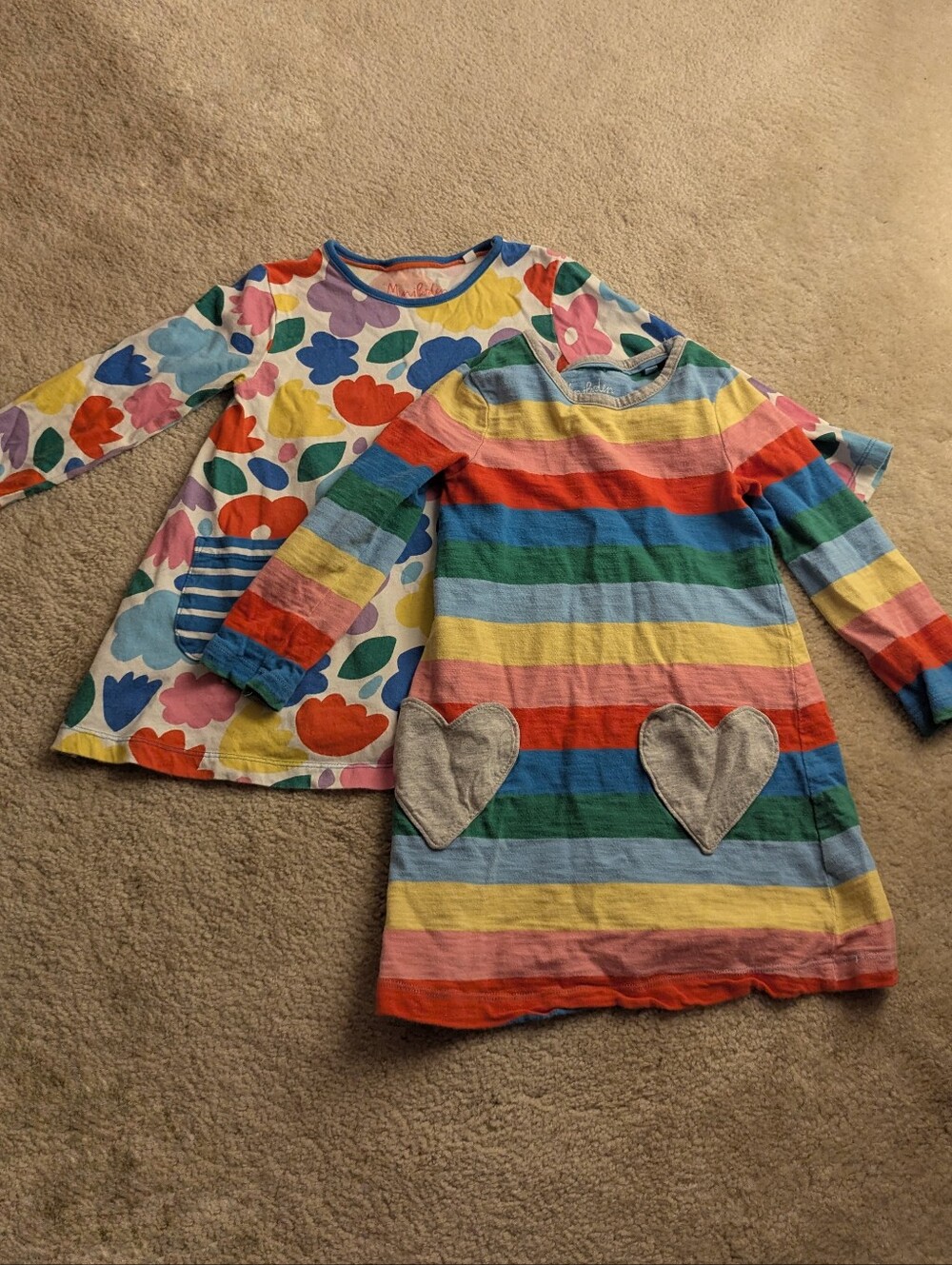 Mini Boden Printed Jersey Pocket Tunic Shirt And Fun Pocket Jersey Dress 3-4y